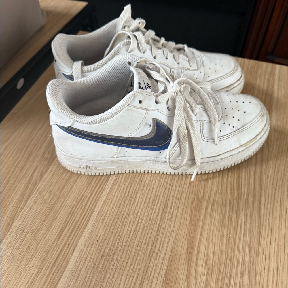 Nike Kids White and Blue Sneakers